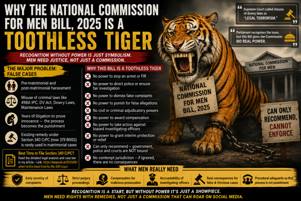 Why the National Commission for Men Bill, 2025 Is a Toothless Tiger