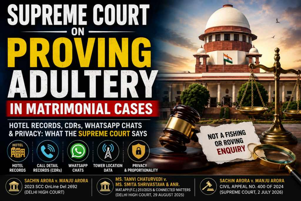 Supreme Court on Proving Adultery in Divorce Cases: Hotel Records, CDRs, WhatsApp Chats & Privacy Explained